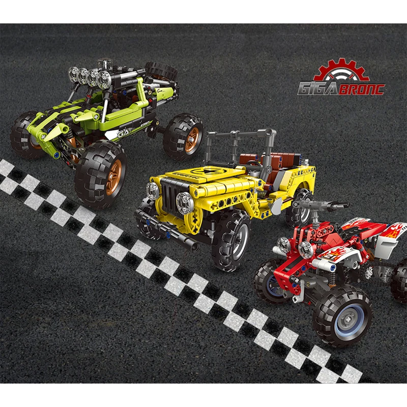 400 шт. + кирпичи сверхмощный грузовик Супер Автомобили блоки пляж мотоцикл багги