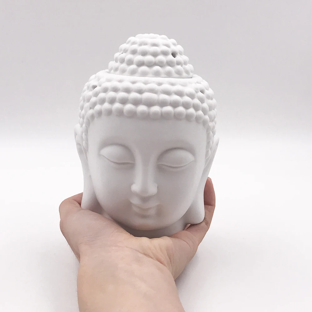 Керамическая ароматерапия масляная горелка с Буддой голова аромат эфирное масло