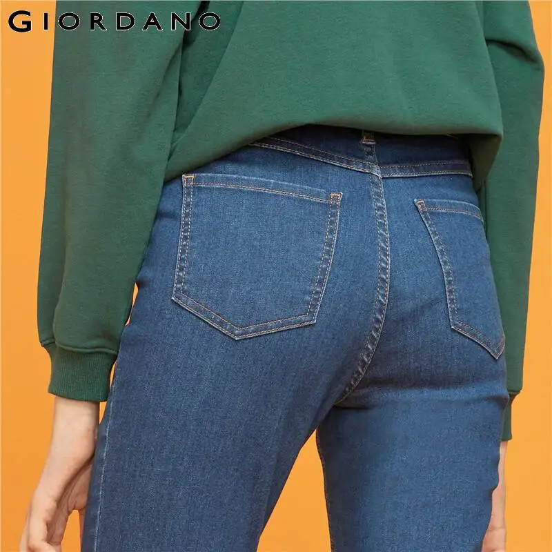 Giordano/женские джинсовые джинсы длиной до щиколотки с высокой талией, джинсы с пятью карманами, джинсы Сальса Feminina 05429331