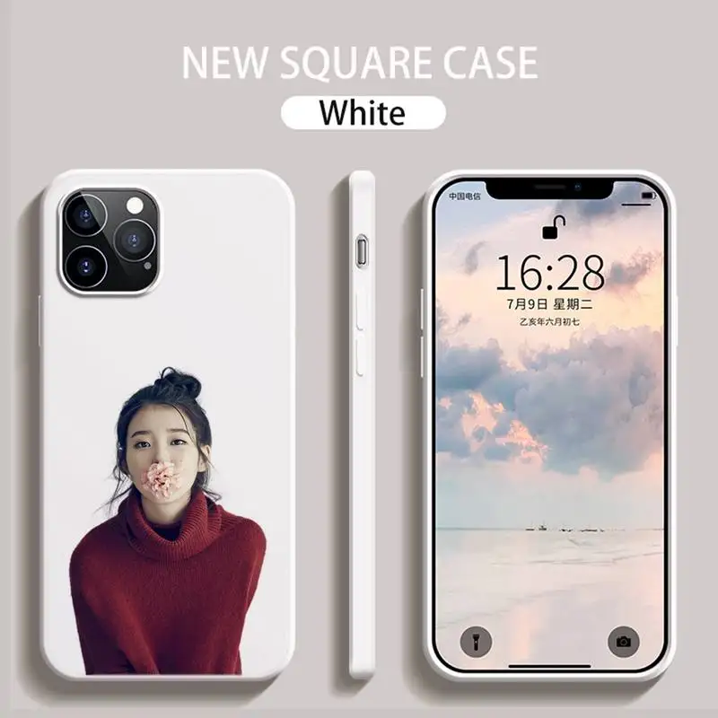 

IU Phone Case White Candy Color for iPhone 6 7 8 11 12 s mini pro X XS XR MAX Plus