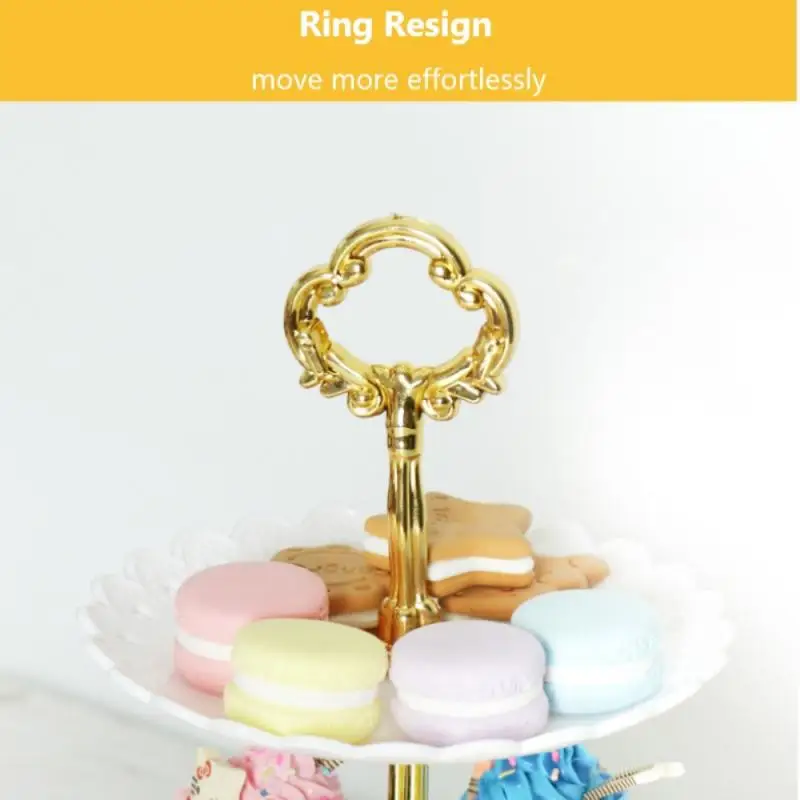 Поднос для торта праздничная подставка трехслойная тарелка фруктов десерта