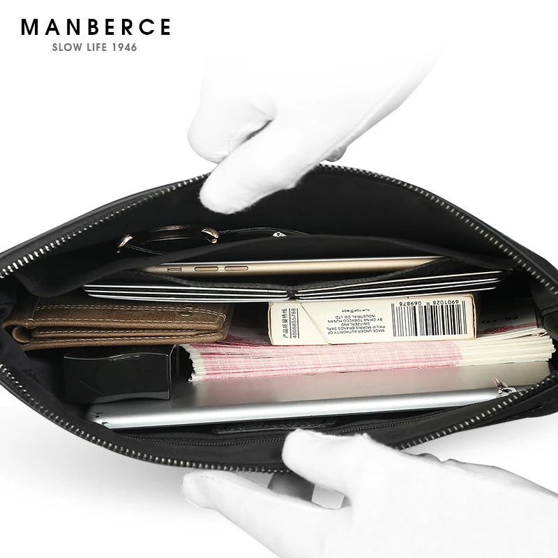 MANBERCE 2019 Новая высококачественная сумка из воловьей кожи мужская Большая