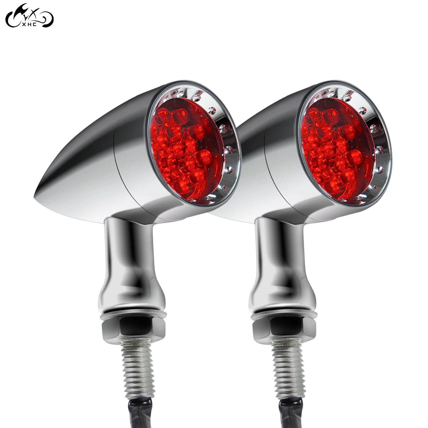 МОТОЦИКЛ хром 20 красный светодиод пули указатель поворота Стоп сигнал задний