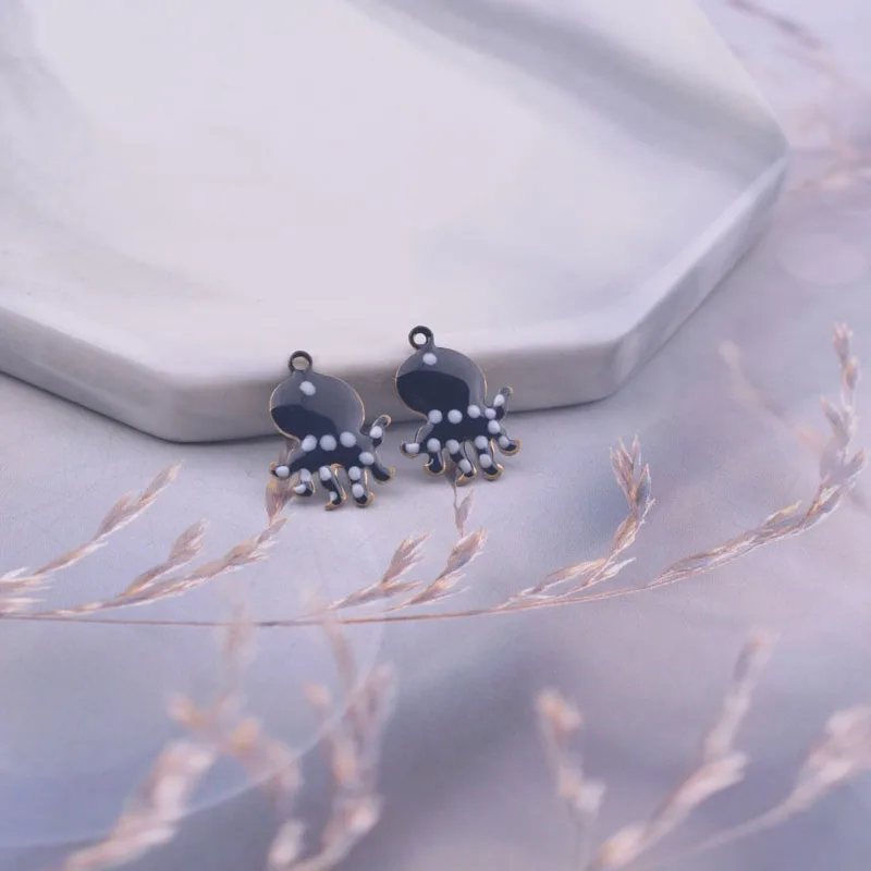 30 шт. 11*14 мм двойные эмалированные осьминог подвески в виде животных Diy ювелирные