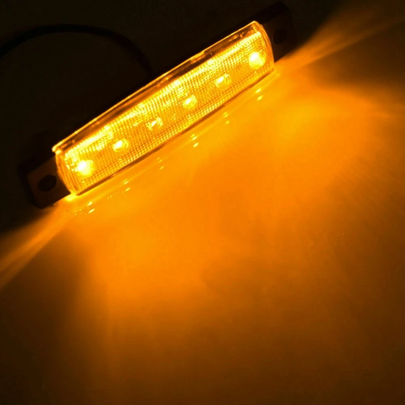 

DHBH-20X 3.8 Inch Amber 6 LED Side Marker Lights, Trailer Marker Lights, RV Marker Light