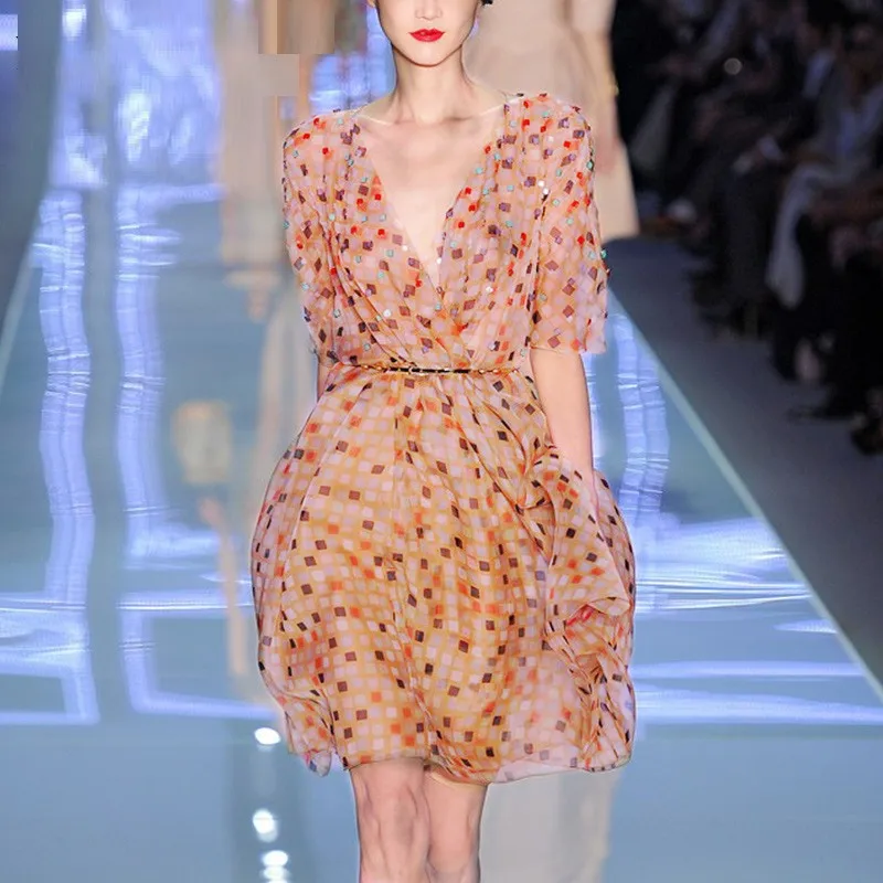 

Корейская мода; Сезон лето; Одежда для женщин 2021 сексуальный элегантный v-образный вырез с коротким рукавом с цветочным принтом обтягивающе...