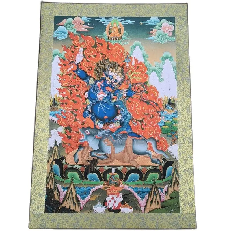 Китайская старая тибетская бумага Thangka подвесная картина фэншуй тибетский огонь