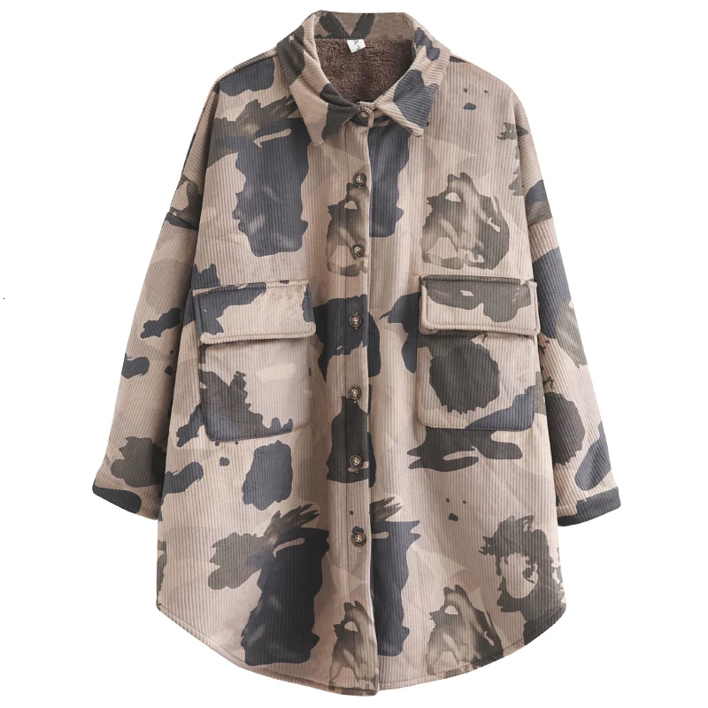 Max LuLu 2019 Korean Corduroy Streetwear Winter Thicken Warm Ladies Quilted Coats Women Casual Printed Jacket Camouflage Clothes |