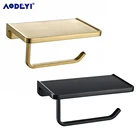Матовый золотой держатель для туалетной бумаги настенное крепление черный рулон ткани вешалка для телефона на платформе настенное крепление аксессуары для ванной комнаты Набор