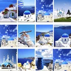 5D алмазная живопись с изображением средиземноморского пейзажа, полноразмерная картина сделай сам для побережья, строительства, городского пейзажа, домашний декор, подарок FG1813