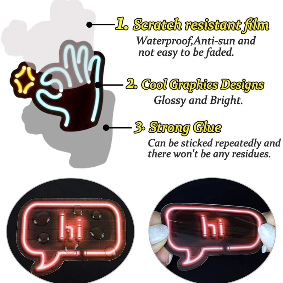 Неоновые наклейки для компьютера скейтборда телефона гитары чемодана