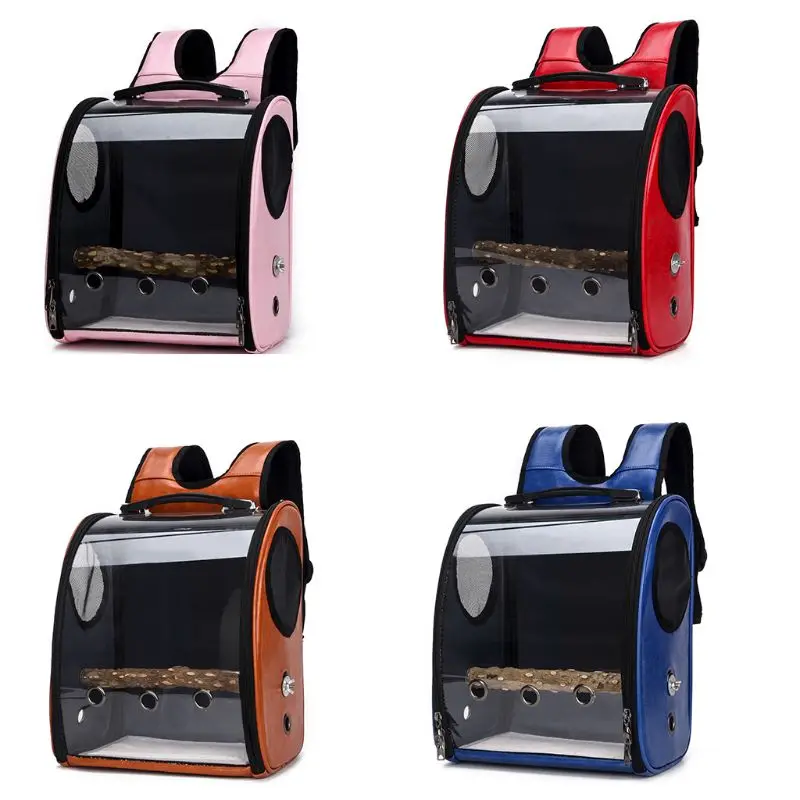 

50LD Pet Parrot Bird Carrier Travel Bag Space Capsule Transparent Cover Backpack Breathable