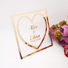 Персонализированная квадратная рамка с именем сердца, свадебное стоячее украшение для стола, акриловое зеркало, реквизит, декор для вечеринки, подарки для гостей