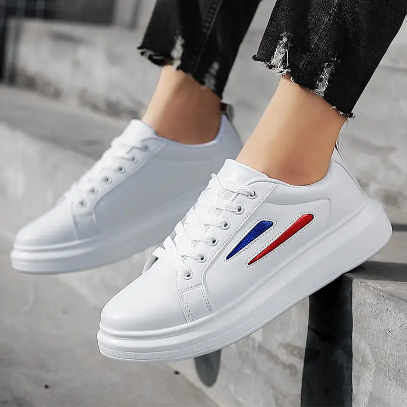 

Sneakers For Men Vulcanized Shoes Simple Round Toe Casual Shoes Mens White Daily Footwear Male Big 2019 New Size 35-44 Fashion