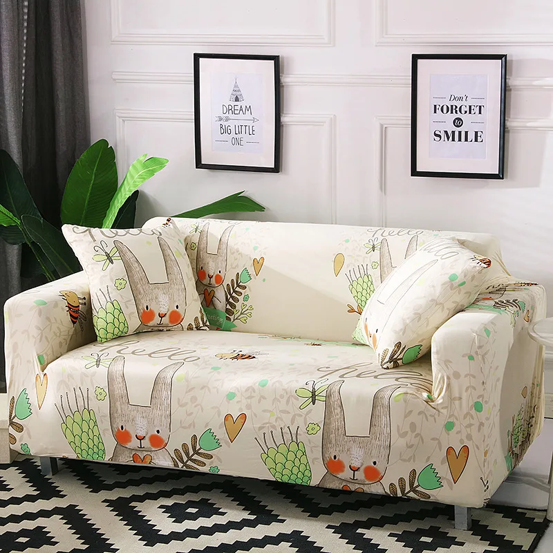 

Cute Animals Printed Sofa Cover For Living Room Stretch Elastic Sectional Sofa Cover Armchair Couch Cover Sofa Chaise Cover