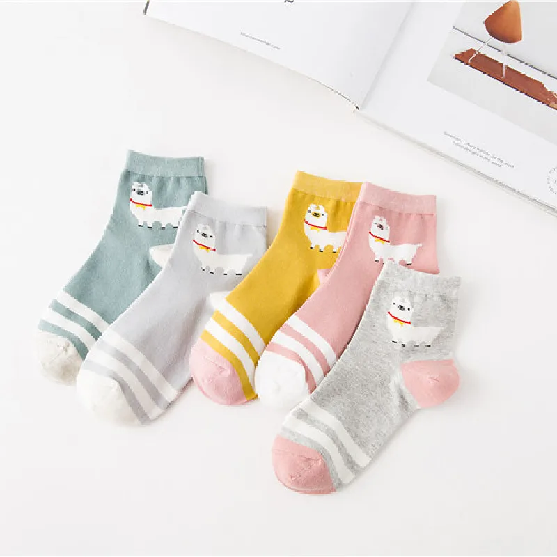 Японский Носки студенческий стиль полосатый Альпака без пятки с женский оптовая