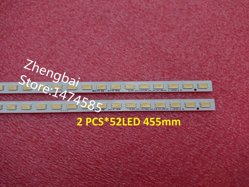 

100%New 2 Pieces/lot 40" TV LED lamp strip for 2011SLS40 SLED-2011SLS40-GA-52-H1-REV0.1-100910 52LED 455mm
