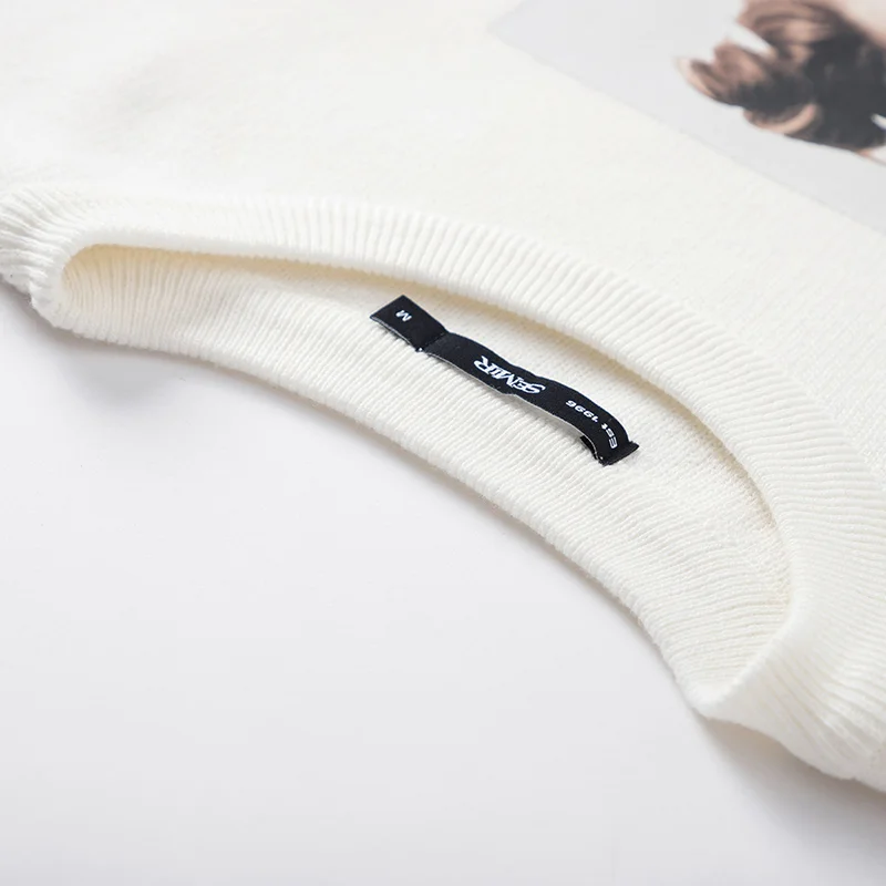 SEMIR Sweater women o neck pullover personality trend figure printing knitted bottoming sweater inside and outside soft clothes | Женская
