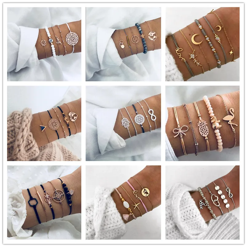 Женский браслет с волной LWMMD богемный плетеный браслеты в стиле бохо|Браслеты