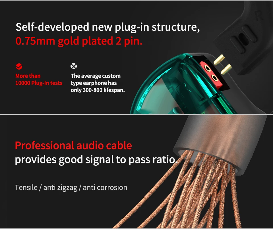 KZ AS10 5BA сбалансированная арматура драйвер HIFI бас стерео гарнитура в ухо монитор спортивные наушники для KZ ZST