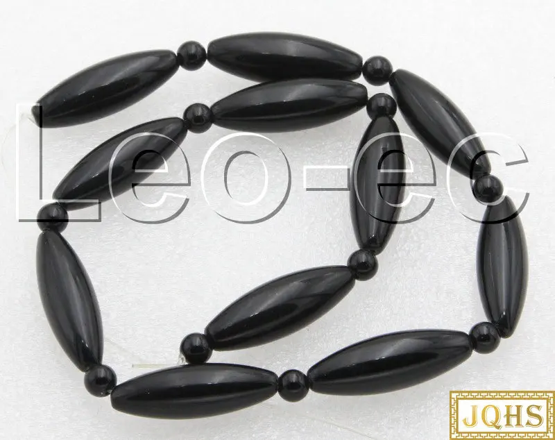 

Натуральные Черные бусы из камня 10 х30 мм в виде оливкового риса для изготовления ювелирных изделий 15 дюймов v1358