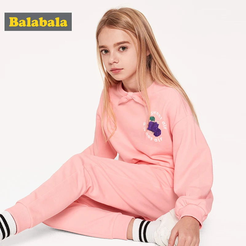 Весенний повседневный костюм для девочек 2019 хлопок новая детская одежда Большая