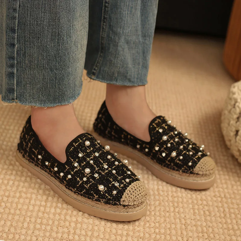 

Women Genuine Leather Mixed Colors Slip On Cozy Loafers Shoes Round Toe 2021 Popular Fisherman Leisure Vulcanized Shoes