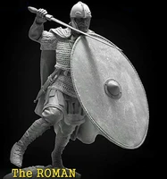 124 75mm ancient roman warrior stand with shield resin figure model kits miniature gk unassembly unpainted