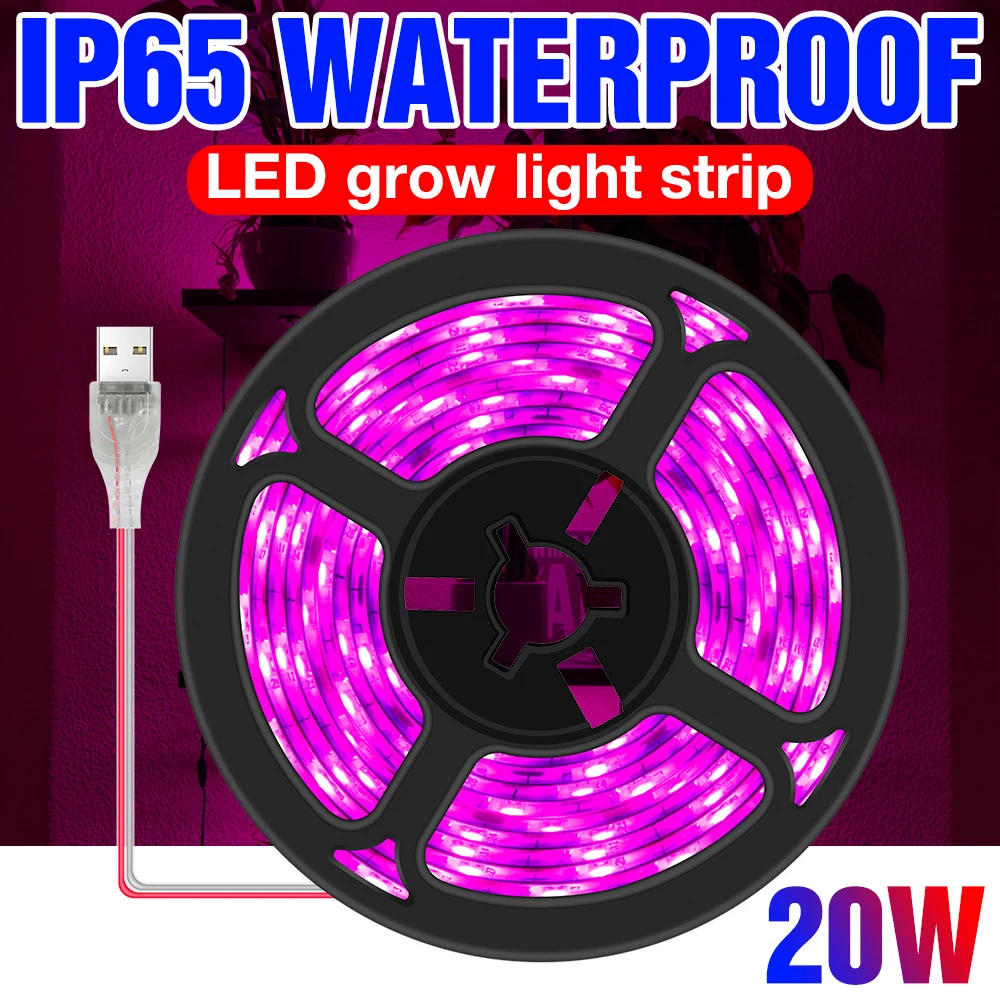 

Indoor Plant Grow Light Strip 1M 2M 3M Flower Seed Growth Lamp LED Full Spectrum Seedling Fito Lights USB Hydroponics Lampada