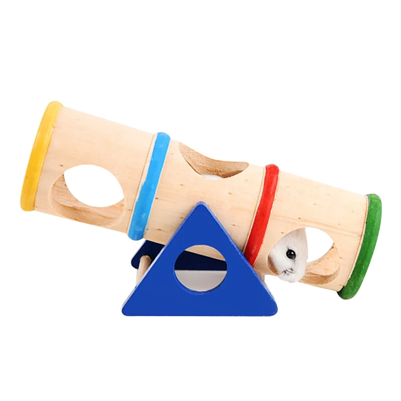 Hamster Wood Toys Upturned Bucket Seesaw Tunnel Tube Small Pet Wooden Toy | Дом и сад