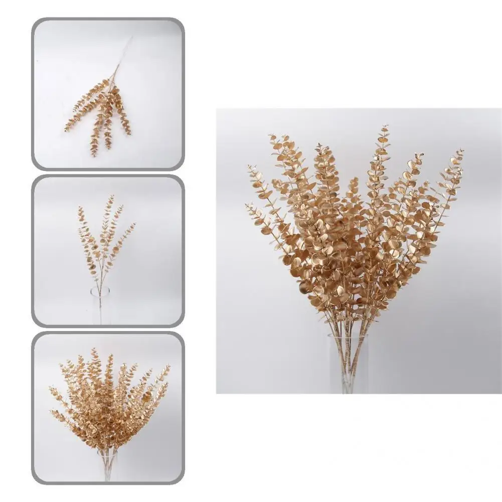 

5Pcs Artificial Plant Innovative Realistic Delicate Fake Plant Leaf Wear-resistant No Maintenance Required Fake Eucalyptus