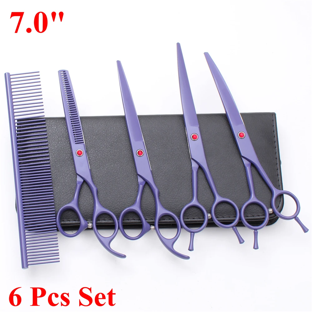 Ножницы для домашних животных 7 &quotизогнутые ножницы стрижки Профессиональные