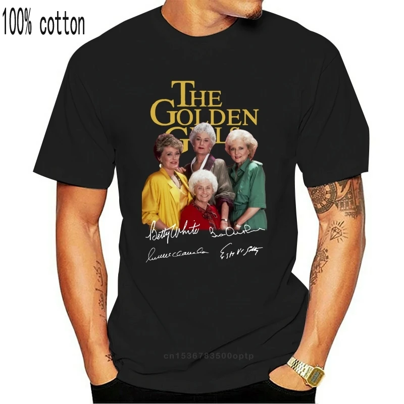 

New The Golden Girls Signature Men T Shirt Black Cotton S 4Xl