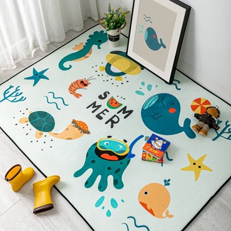 Carpet4 Милые Мультяшные животные ковры и маленькие коврики для гостиной мягкие детские комнаты Декор Площадь Ковры для спальни детская игровая палатка нескользящий коврик - Цвет: Carpet4