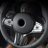 car styling steering wheel frame decoration cover carbon fiber color stickers trim for bmw 5 series g30 g38 2018 interior decals