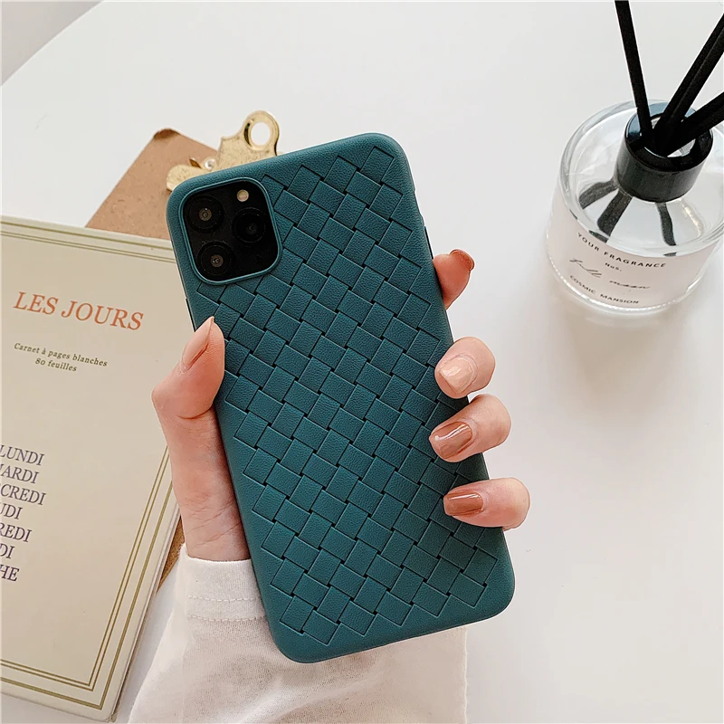 11 Pro Max чехол для Apple iPhone XS телефона вязаный тканый узор i11 11max 6 6s 7 8 Plus X XR s