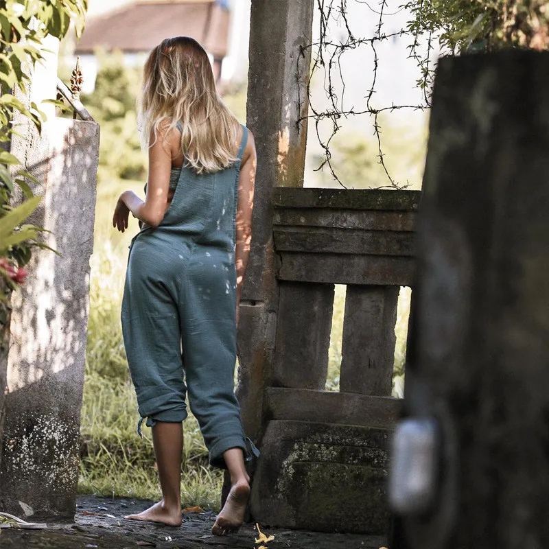 

Sexy Romper Jumpsuits Women ladies Casual Beach style Playsuit long pants trousers Solid Loose Straps bandage Summer set Outfits