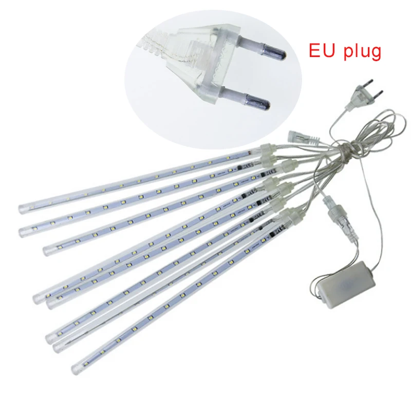 

Meteor Shower Rain 8 Tubes LED String Lights Waterproof 30cm 50cm For Outdoor Holiday Christmas Garden Tree Decoration EU Plug