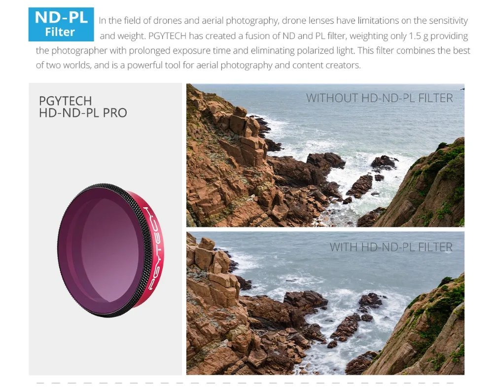 PGYTECH ND CPL градиентный фильтр объектива профессиональная версия для DJI OSMO аксессуары для экшн-камеры