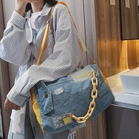 Fashion Denim Women Shoulder Bags Designer Women Luxury Blue Jeans Crossbody Bag Female Big Purse  Large Capacity Travel Bags