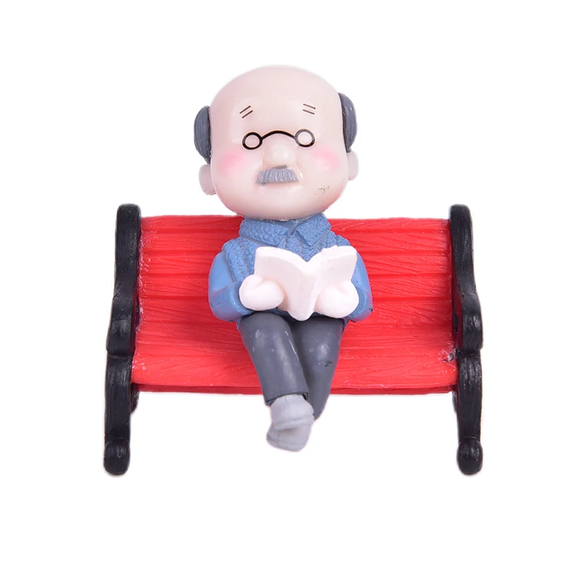 

3Pcs/set Creative Style Old Couple Chair Resin Craft Show Simulation Animal Folk Craft