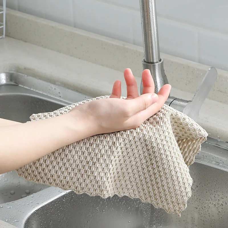 

Anti-grease Wiping Rags Kitchen Efficient Super Absorbent Microfiber Cleaning Cloth Home Washing Dish Kitchen Cleaning Towel