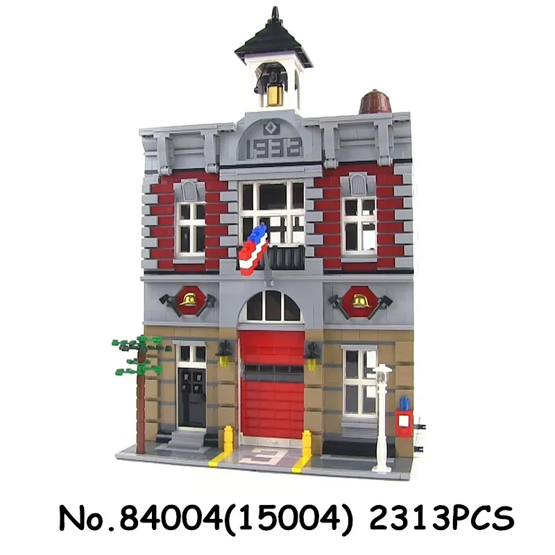 King 84004 15004 2313 шт. строительные блоки создателя пожарная команда станционные игрушки Кирпичи совместимые городской улицы 10197 10211 - Цвет: 84004