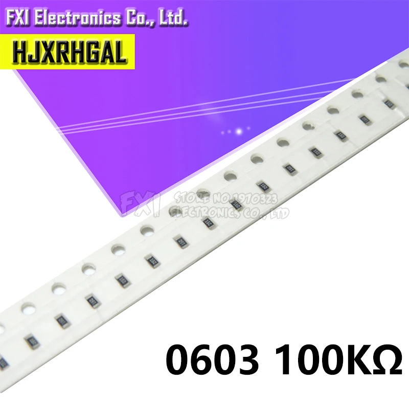 300 шт. 0603 чип фиксированный резистор SMD 100K Ом 104 новый оригинальный | Электронные