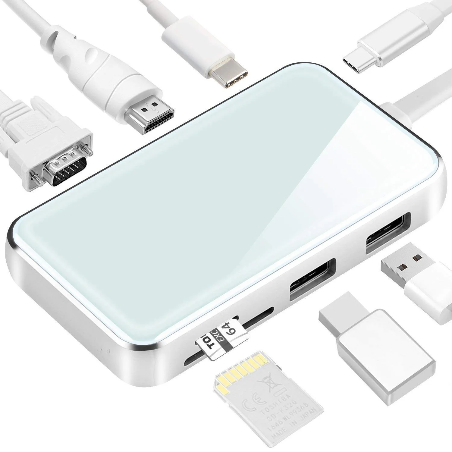 7 в 1 USB 3 0 концентратор Type C 4K видео HD выход SD/TF кардридер Usb c для Apple MacBook Air Pro ноутбук