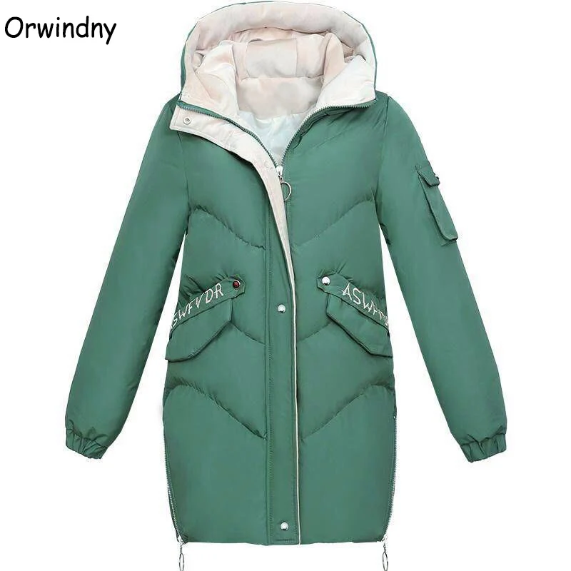 Orwindny ватная женская одежда Новая женская зимняя куртка хлопковая куртка приталенная парка дамские пальто размера плюс M-3XL