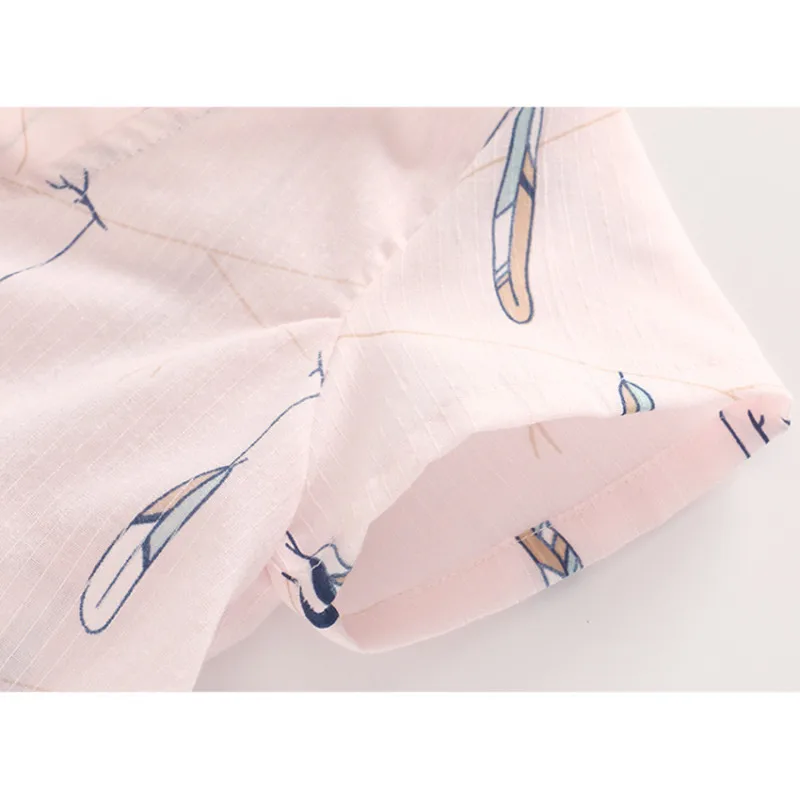 Летнее хлопковое кимоно с цветочным принтом стильная детская одежда комбинезоны