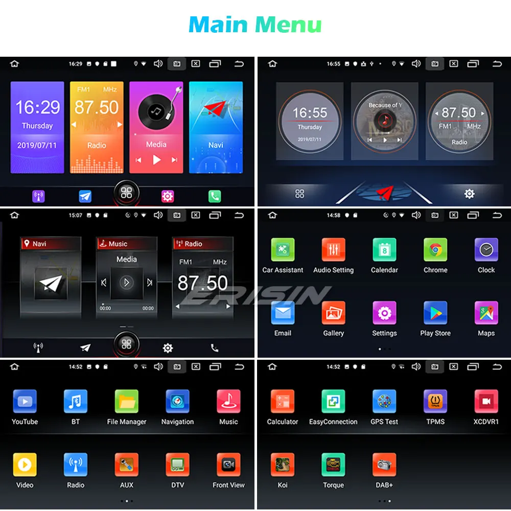 Erisin Car Stereo Multimedia Player 2 Din Universal Autoradio DAB+ Android 10.0 DSP CarPlay GPS Bluetooth | Автомобили и