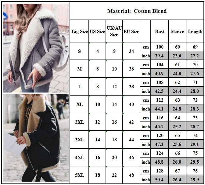 

Women's Coat Winter Faux Fur Jackets Fleece Fluffy Denim Jacket Coat Warm Biker Casual Jacket Outwear Women's Winter Jacket