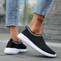 mesh sneakers for women round toe light comfortable breathable casual flats sports women socks shoes plus size zapatos de mujer